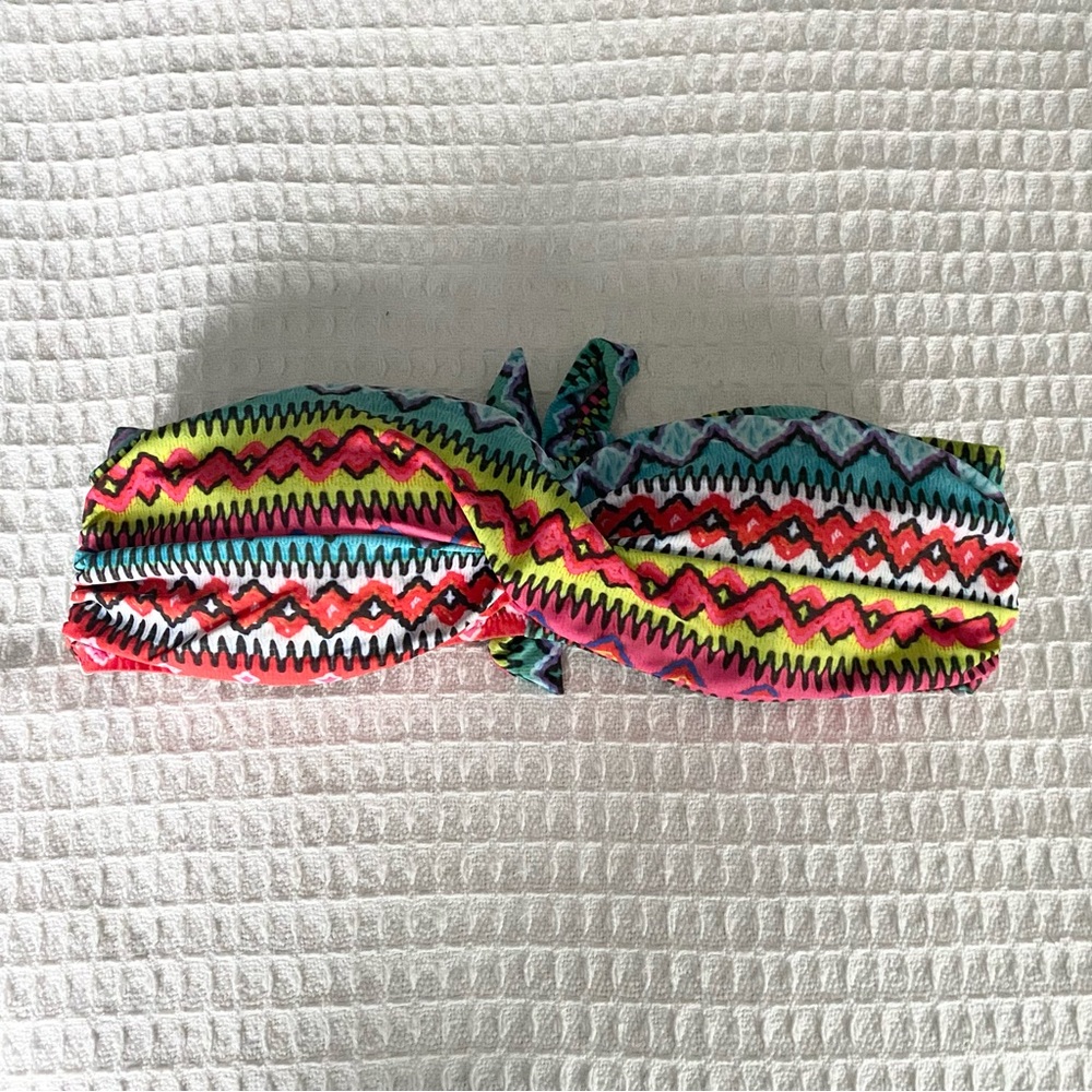 Nanette Lepore colorful strapless bikini top size medium